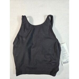 Lululemon Align High-Neck Tank Top Black Nulu Yoga Bra Crop LW1DCDS Size 4